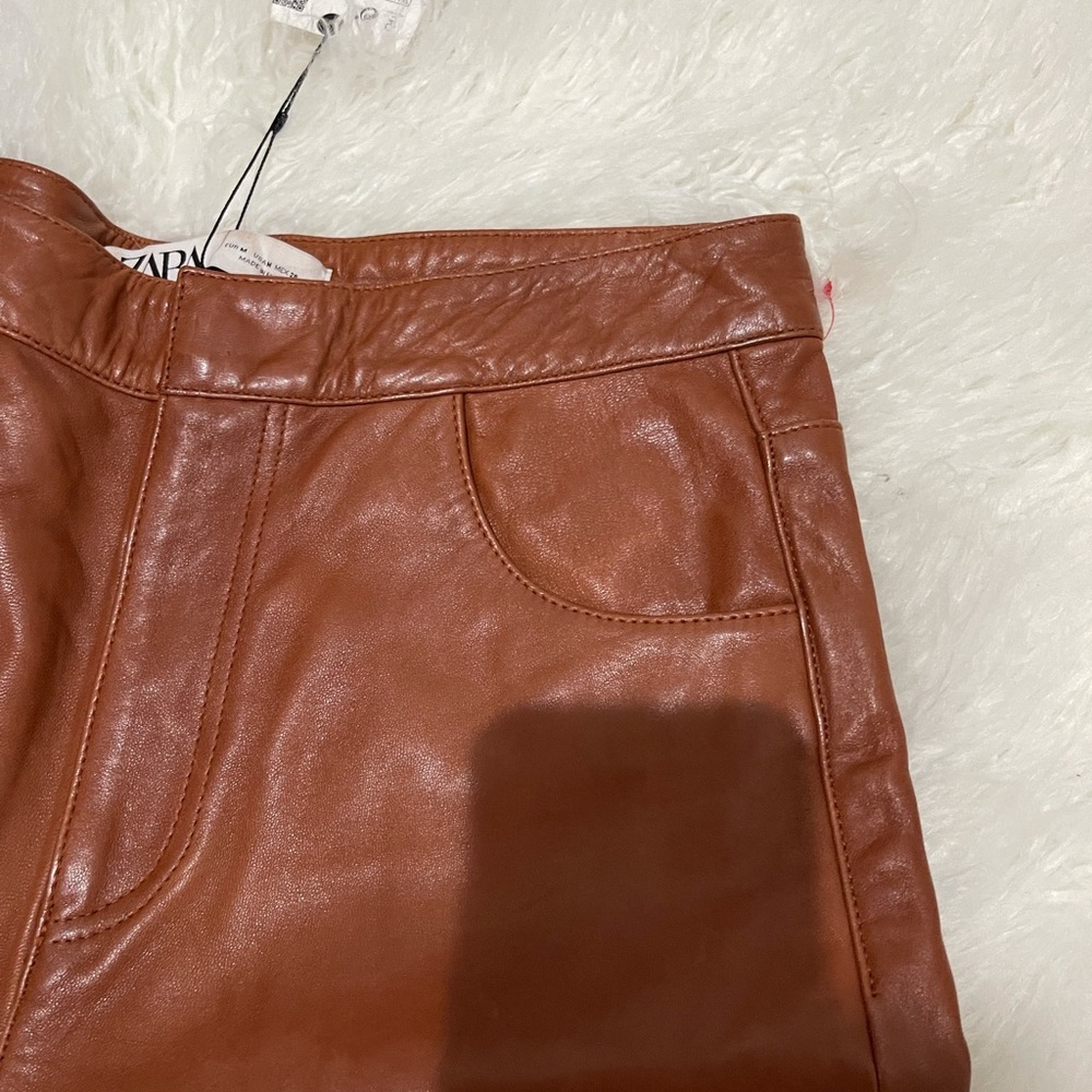 Zara 100% leather cropped pants - Picture 5 of 7